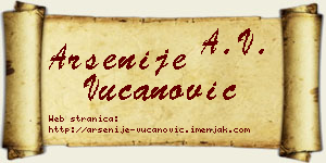Arsenije Vučanović vizit kartica